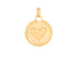Sterling Silver Vermeil Heart Medallion in 14K Gold Micron, (SP-5933)